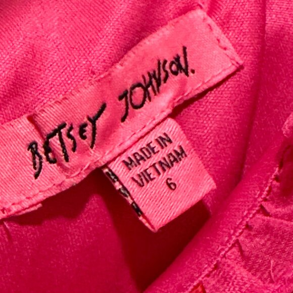 Bright Pink and Orange Betsey Johnson Longsleeve Floral Dress Sz 6 - Picture 3 of 3